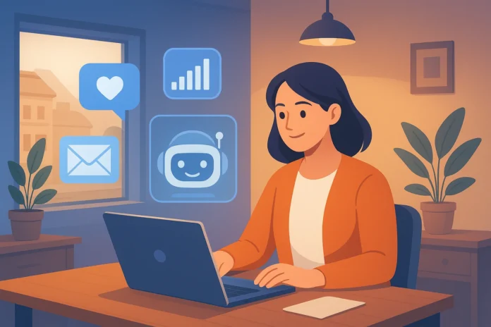 Imagem do artigo: Como Usar Inteligência Artificial no Marketing de Pequenas Empresas Sem Perder a Estratégia